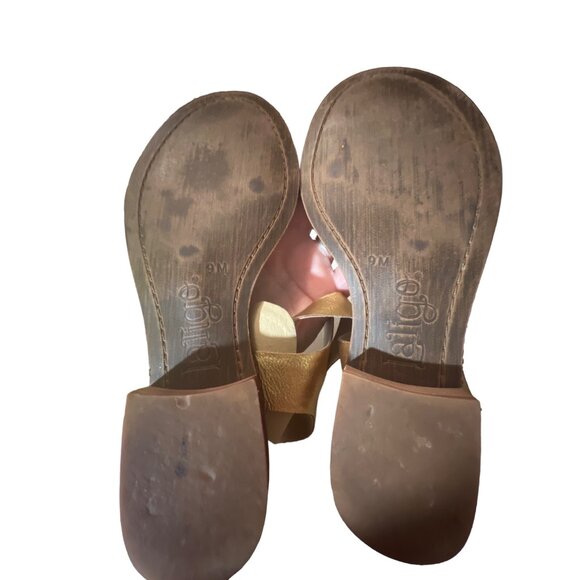 Anthropologie Latigo gold summer sandals Leather Womens Size 9 - Picture 6 of 7